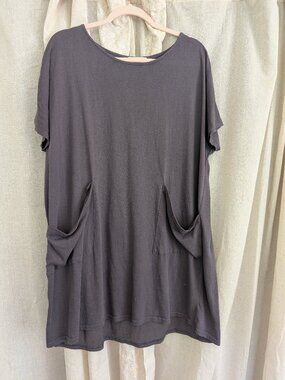 CJLA charcoal grey oversized pocket dress